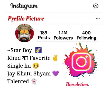 Khatu Shyam Bio For Instagram