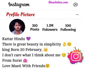 kattar Hindu Bio For Instagram 
