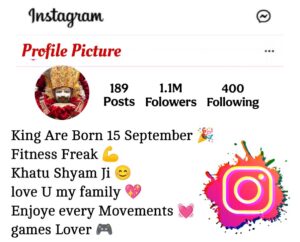 Khatu Shyam Bio For Instagram 