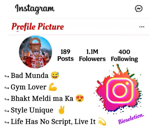 Maa Meldi Bio For Instagram