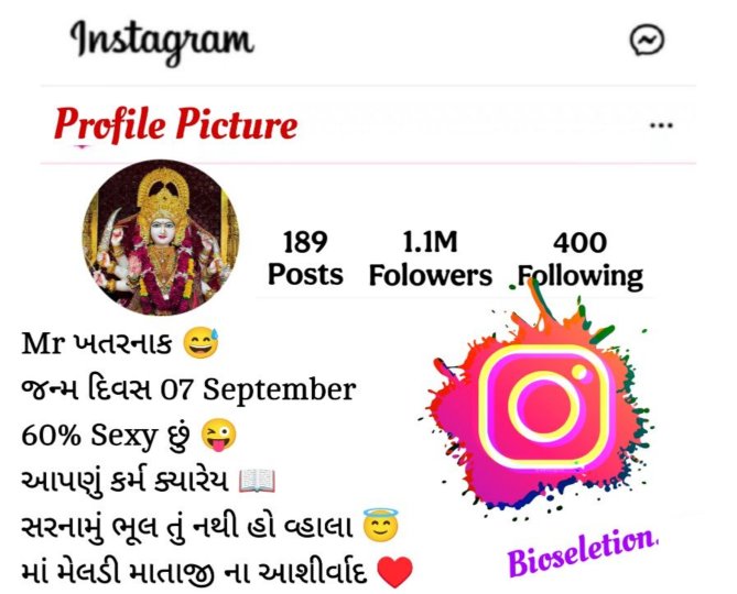 Maa Meldi Bio For Instagram