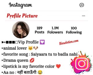 Instagram Vip Bio For Girls