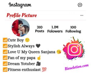 Cute love bio for Instagram