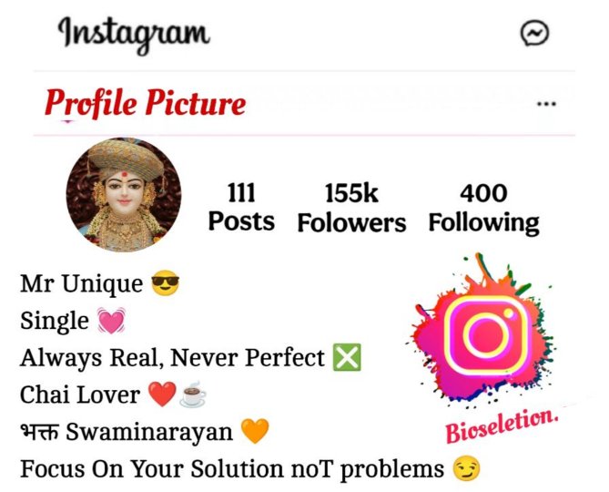 Swaminarayan Bio For Instagram